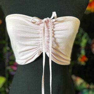 Zara Light Pink Ruched Bandeau Top